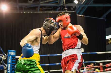 boxing headgear ringside