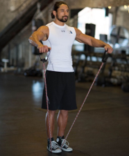 man jumping rope in gym