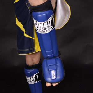 Blue Combat Sports International shin guard for MMA, Muay Thai, and Kickboxing comes equipped with coil defense technology.