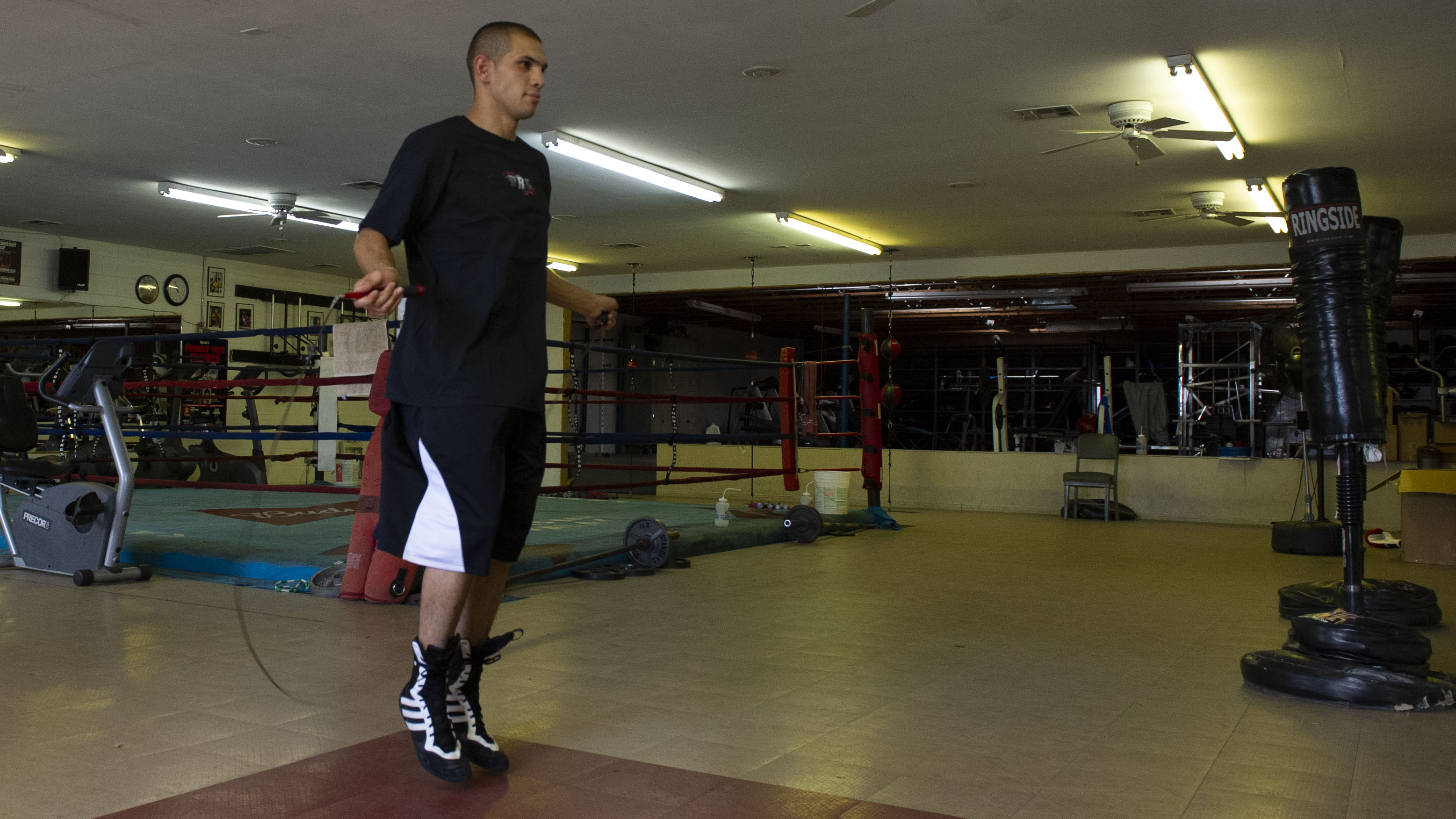 Jumping rope before boxing workout