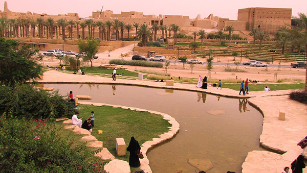 An image of Aldiriyah Park in Diriyah, Saudi Arabia, location of the Ruiz-Joshua rematch.