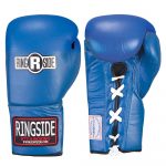 Ringside Lace-up Competition gloves in blue.